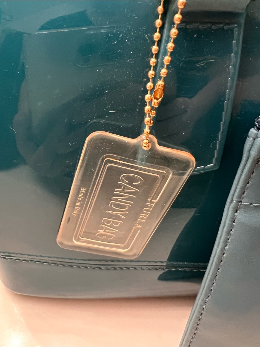 Furla Teal Jelly Bag with Pouch - Picture 3 of 16